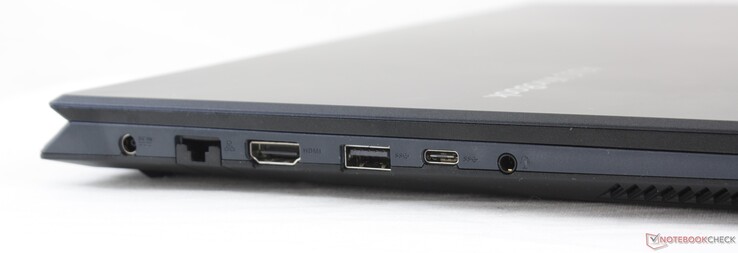 Links: Stromanschluss, RJ-45 (Gigabit), HDMI, USB-A 3.0, USB-C 3.1 Gen. 1