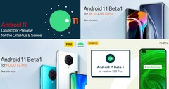 Die Vier aus China liefern Android 11 Beta für ihre jeweiligen Flaggschiffe: OnePlus, Xiaomi, Poco und Realme.