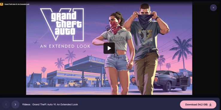 Das 26-minütige „Extended Look“-Gameplay-Video zu GTA 6 steht nun als direkter Download mit einer Größe von 14,2 GB zur Verfügung.