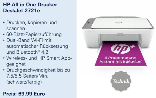HP DeskJet 2721e All-in-One-Drucker