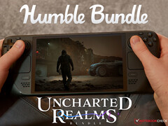 Die Games Collection Uncharted Realms bleibt bis zum 23. August 2025 aktiv. Im Bild: Steam Deck mit Fort Solis. (Bildquelle: Notebookcheck, Steam, und Humble Bundle - bearbeitet)