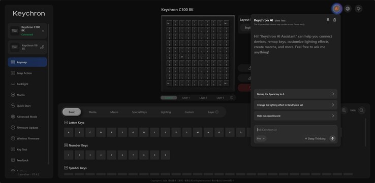 Alle 100 Tasten können über eine Web-App programmiert werden.