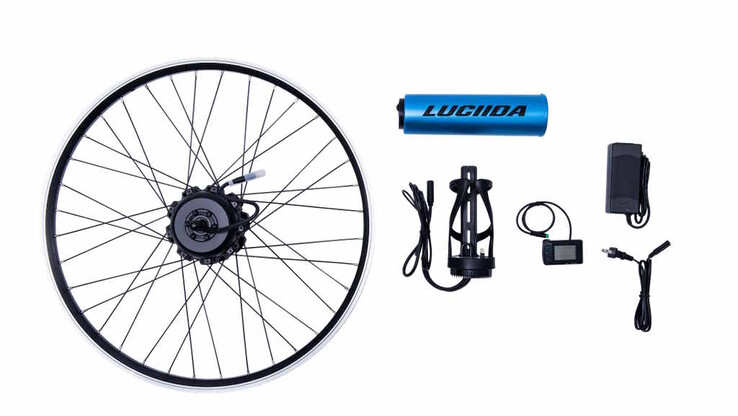 LUCIIDA: Das Kit bringt Motor, Rad, Akku, Ladegerät und Controller mit