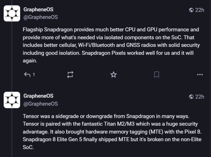 Snapdragon soll besser sein als Tensor.