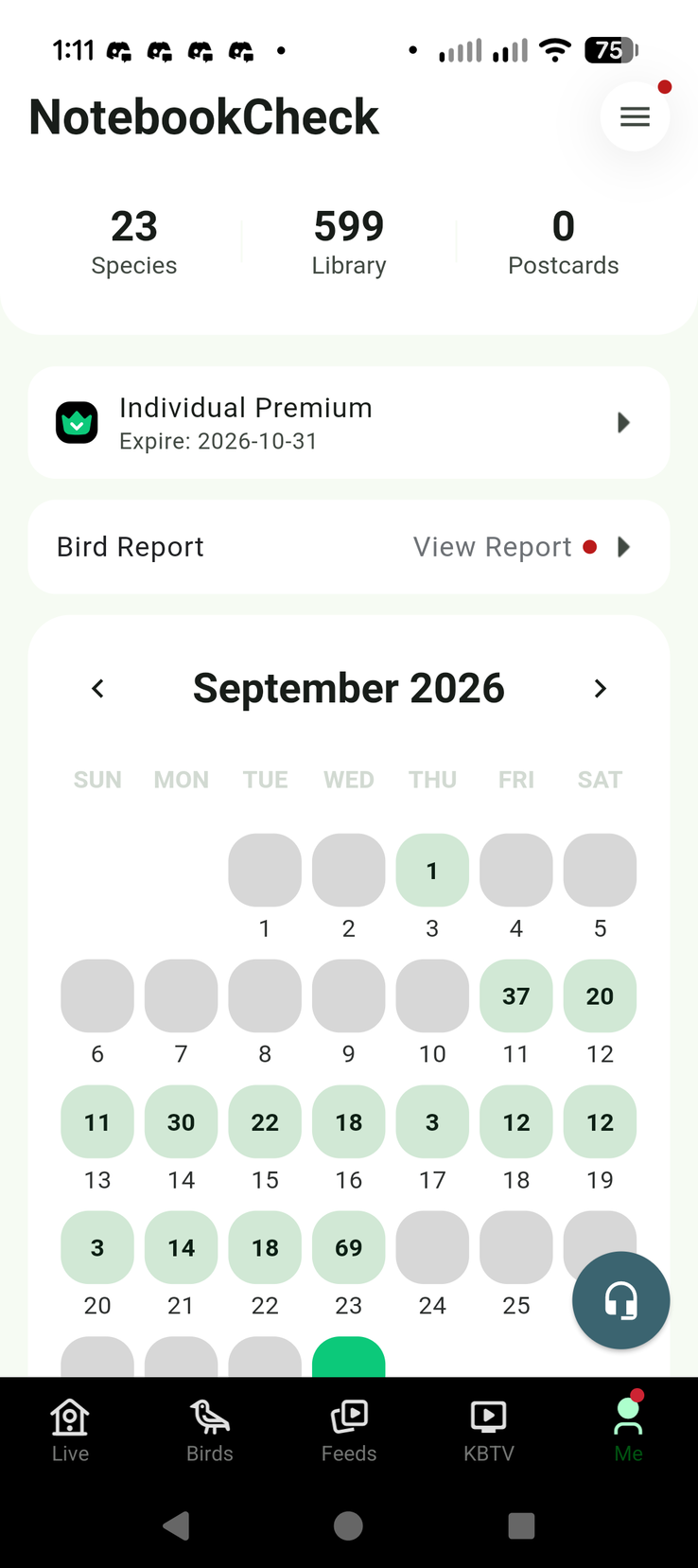 Aktivitätskalender