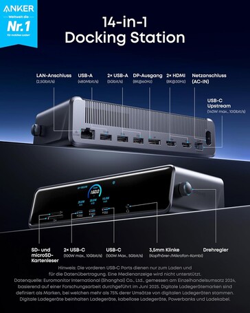 Die Netzwerkanbindung ist mit erhöhter Datenübertragungsrate möglich (Bildquelle: Anker)