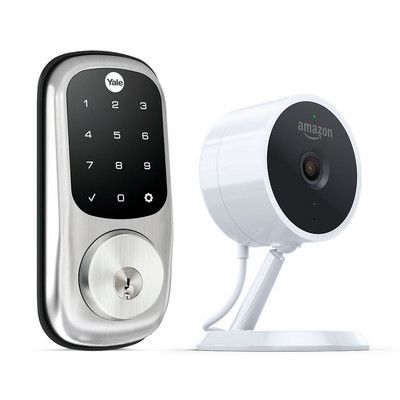 Das "Amazon Key In-Home Kit" beinhaltet ein smartes Türschloss und die Amazon Cloud Cam.