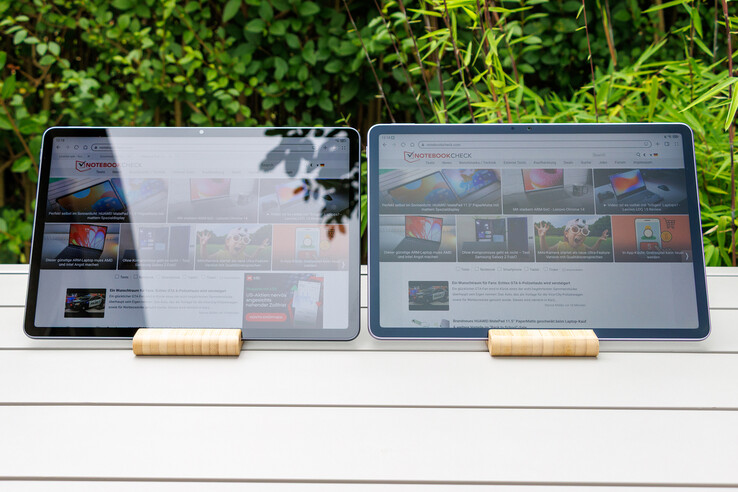HUAWEI MatePad 11.5” ohne (links) und mit PaperMatte Display (rechts)
