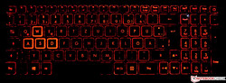 Tastatur des Acer Predator Helios 300 (beleuchtet)