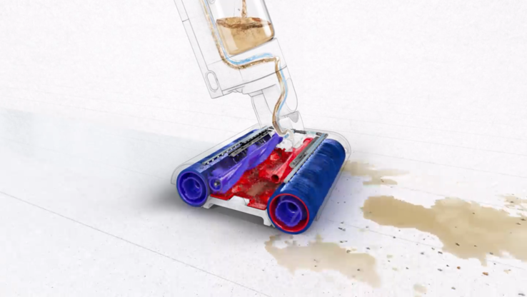 Hilfswalzen reinigen während des Reinigungsvorgangs die Hauptwalzen