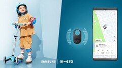 Samsung und Micro packen einen Galaxy SmartTag 2 in einen Kinder-Scooter. (Bildquelle: Samsung)