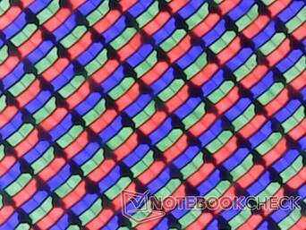 Scharfe RGB-Subpixel durch glänzende Display-Oberfläche