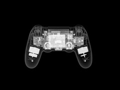 Röntgenbild eines PlayStation-3-Controllers mit sichtbaren internen Komponenten