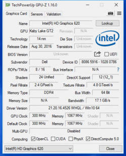 GPU-Z Intel HD Graphics 620