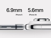 iPhone Air: Das dünnste Apple-Handy aller Zeiten wirkt im direkten iPhone 6 Vergleich gar nicht mehr so dünn, dürfte aber deutlich stabiler sein. (Bildquelle: Reddit)