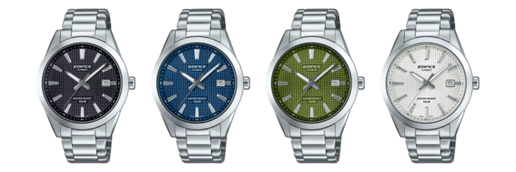 Von links nach rechts: Casio EFV-160D-1AV, EFV-160D-2AV, EFV-160D-3AV und EFV-160D-7AV. (Bildquelle: Casio, edite)