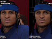 Optischer Unterschied bei der Darstellung von Zeichen in NBA 2K27 mit und ohne DLSS 5.