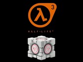 Dbrand Weighted Companion Cube unter dem Half-Life 3 Logo