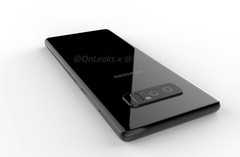 So wird die Rückseite des Galaxy Note8 aussehen: Dual-Cam und Fingerabdrucksensor nebeneinander.