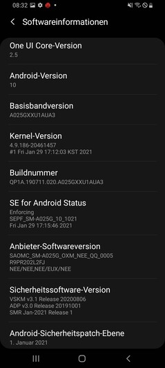 Samsung Galaxy A02s Software
