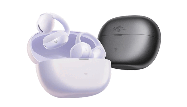 Die Shokz OpenDots Air sind in Lila und Schwarz erhältlich.