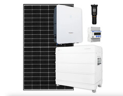 Sungrow Photovoltaik-Anlage mit Speicher, Wechselrichter und monokristallinen Solarmodulen (Bild: Sungrow &amp; Risen Energy)