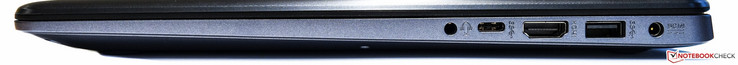 Rechts: Audio-Combo, USB-Typ-C, HDMI-Ausgang, USB 3.0, Netzanschluss