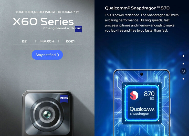 International erscheinen Vivo X60 und X60 Pro mit Snapdragon 870. (Bild: Vivo)