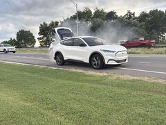 Foto des brennenden Mustang Mach-E (Bildquelle: Chase Roberts; zugeschnitten)