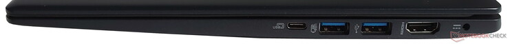 Rechte Seite: 1x USB 3.1 Gen1 Typ-C, 2x USB 3.0 Typ-A, HDMI, Netzanschluss