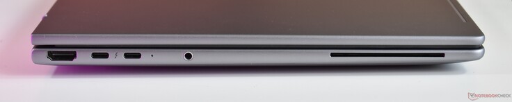 links: HDMI, 2x Thunderbolt 4, 3,5-mm-Audioanschluss, Smartcard-Lesegerät