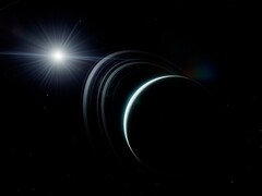 Eine künstlerische Abbildung des Uranus und seiner Ringe