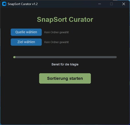 Snapsort zum Sortieren von Dateien in Ordner mit Datumsnamen