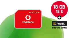 18 GB im Vodafone-Netz (50 MBit/s) für 18 Euro pro Monat