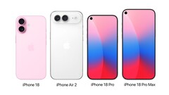 Während bei iPhone 18 und iPhone Air 2 keine Displayänderungen zu erwarten sind, könnten die beiden iPhone 18 Pro Modelle ein neues Design bieten. (Bildquelle: @theapplehub)