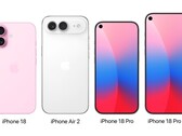 Während bei iPhone 18 und iPhone Air 2 keine Displayänderungen zu erwarten sind, könnten die beiden iPhone 18 Pro Modelle ein neues Design bieten. (Bildquelle: @theapplehub)