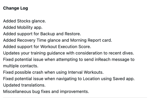 Change-Log für Software-Verison 14.14 für die Garmin Instinct 3 Smartwatches
