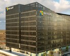 Luftaufnahme eines Bürogebäudes von Microsoft