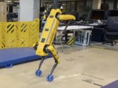 Spot kann sogar auf Rollen balancieren. (Bildquelle: Boston Dynamics)