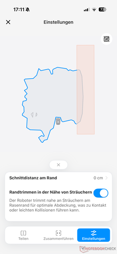 Auf Karte individuell anlegbare Randbereiche