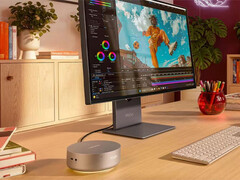 Der Yoga Mini i Gen 11 Mini-PC hat ein ungewöhnlich rundes Design