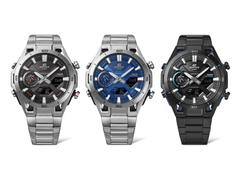 Von links nach rechts: Casio Edifice ECB-2300D-1A, ECB-2300D-2A und ECB-2300DC-1A (Abbildung). (Bildquelle: Casio)