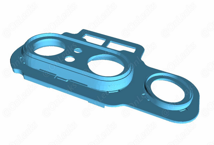 Das Triple-Cam-Modul, als CAD-Render von @OnLeaks geleakt.