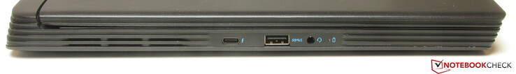 Linke Seite: Thunderbolt 3, USB 3.2 Gen 1 (Typ-A), Audiokombo