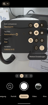 Schnelleinstellungen für Fotos
