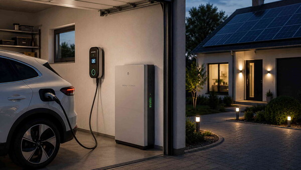 Moderne E-Autos können als bidirektionale Stromspeicher beispielsweise auch Energie in ein Einfamilienhaus einspeisen.
