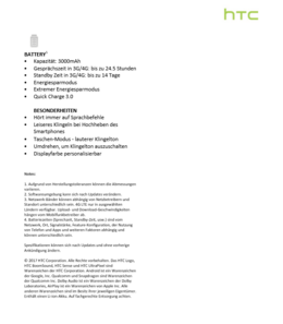 HTC U11 Datenblatt