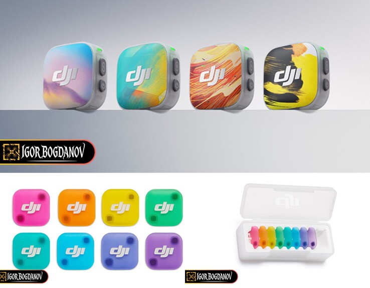 Das DJI Mic Mini 2 bietet bunte magnetische Abdeckungen.