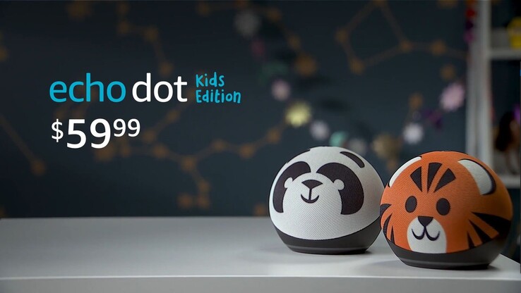 Der Echo Dot in der Kids Edition kommt mit einem aufgedruckten, freundlichen Tiergesicht, um Kinder für Alexa gewinnen zu können. (Bild: Amazon)