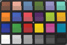 ColorChecker: Die untere Hälfte jedes Feldes zeigt die Referenzfarbe
